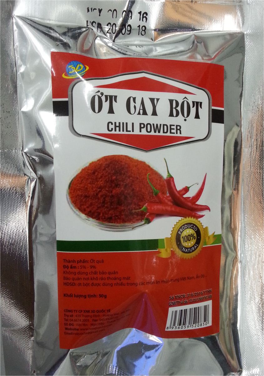 Ớt cay bột (dạng túi):